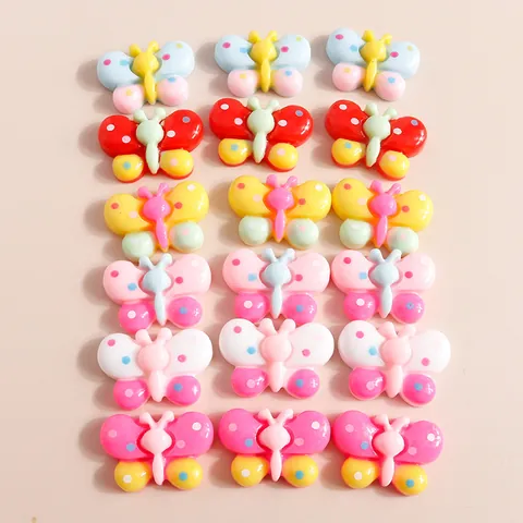 Cartoon Hars Vlinder Charms Voor DIY Telefoonhoesje Decoratie Polka Dot Vlinder Patch Voor Haaraccessoires Knutselmateriaal