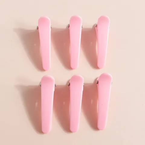 Simple Resin Alligator Hair Clips For DIY Jewelry Making Accessories Pink Solid Color Duckbill Clips For Kids Women