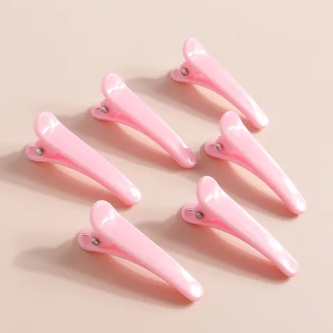 Simple Resin Alligator Hair Clips For DIY Jewelry Making Accessories Pink Solid Color Duckbill Clips For Kids Women