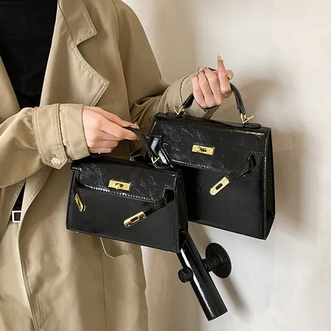 Sac Bandoulière à Main en Cuir PU Vintage pour Femmes Sac à Main Satchel Design Classique Élégant Mode