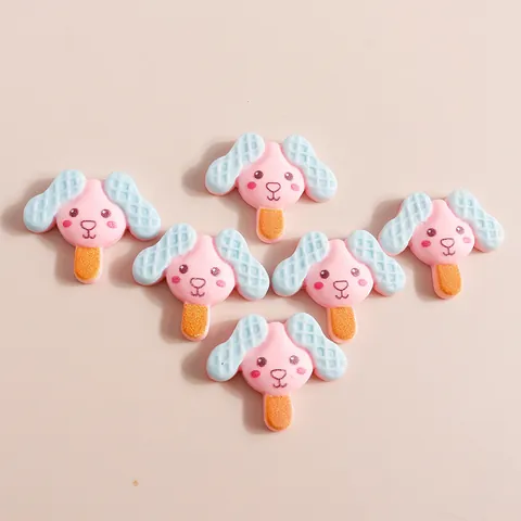 Sweet Cartoon Dog Ice Cream Popsicle Resin Charms For DIY Hairpin Phone Case Decoration Craft Supplies Food Play Accessories