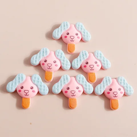 Sweet Cartoon Dog Ice Cream Popsicle Resin Charms For DIY Hairpin Phone Case Decoration Craft Supplies Food Play Accessories