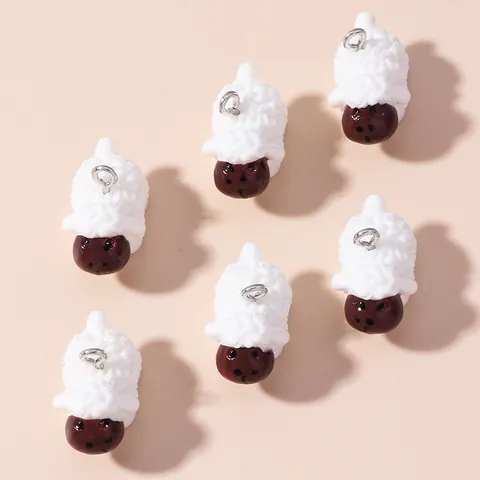 Cute Cartoon Sheep Resin Charms DIY Jewelry Making Accessories For Kids School Bag Decoration White Lamb Pendant Crafts