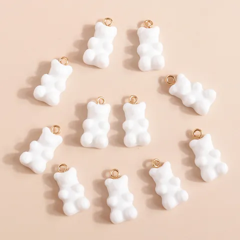 Resin Gummy Bear Pendants For DIY Jewelry Making Accessories Colorful Cartoon Animal Charms For Necklace Bracelet Earrings Handcraft Components