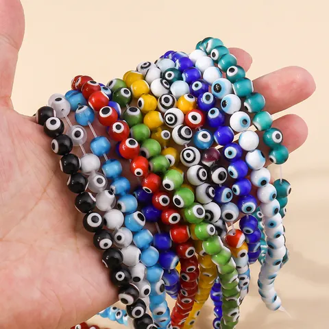 Multi Color Resin Evil Eye Beads Round Flat Spacer Beads For DIY Bracelet Necklace Jewelry Making Handmade Accessories