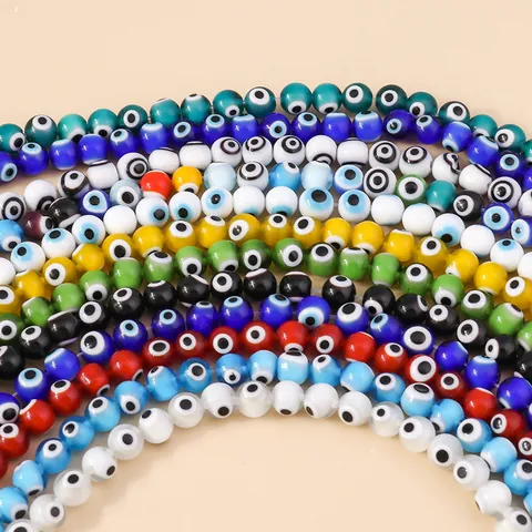 Multi Color Resin Evil Eye Beads Round Flat Spacer Beads For DIY Bracelet Necklace Jewelry Making Handmade Accessories