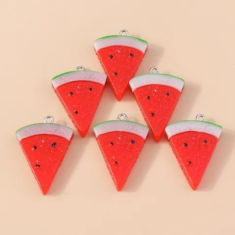 Simulation Watermelon Slice Resin Charms For DIY Necklace Bracelet Making Fruit Food Play Jewelry Accessories For Women Girls