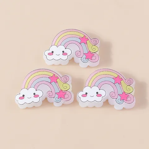 Cute Cartoon Rainbow Cloud Star Resin Charms DIY Craft Accessories For Phone Case Hair Clip Scrapbooking Jewelry Making Ornaments