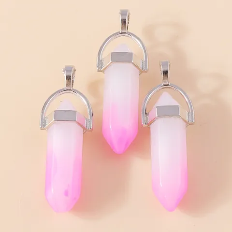 Hexagonal Pillar Bullet Shape Resin Pendant Jewelry Making Findings Alloy Metal Hook For Necklace Bracelet DIY Crafts Accessories