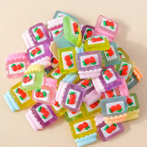 Kawaii Strawberry Jam Jar Resin Charms Multicolor Simulation Food Play DIY Materials For Phone Case Hair Accessories Decoration