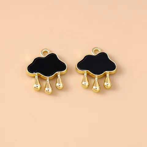 Legering Emaille Wolk Regendruppel Bedeltjes Voor DIY Sieraden Maken Ketting Armband Sleutelhanger Accessoire Hanger