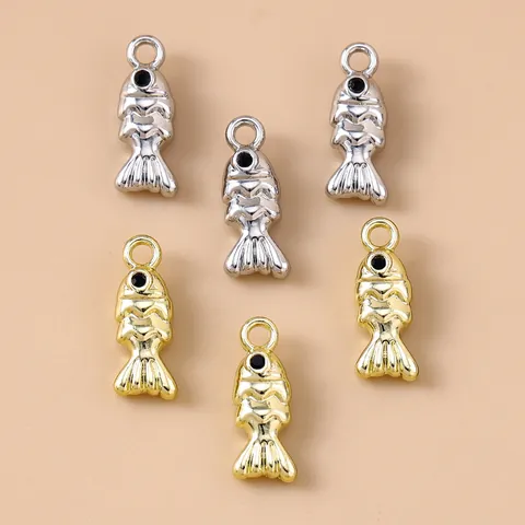 DIY Legering Karper Vis Bedeltjes Voor Sieraden Maken Zinklegering Dierlijke Hangers Met Zwart Oog Inleg Voor Ketting Armband Oorbellen
