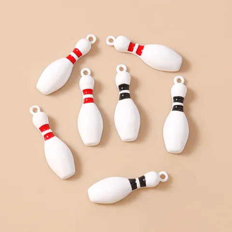 Breloques Quille de Bowling en Alliage de Zinc Émaillé Pendentifs de Sport pour Fabrication de Bijoux DIY Colliers Bracelets Boucles d'Oreilles
