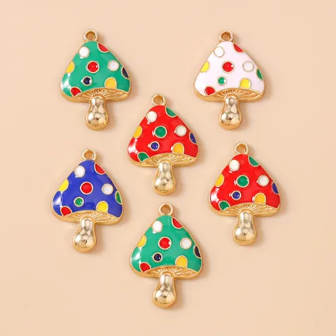 Dijes de Seta de Aleación de Zinc Esmalte de Aceite de Goteo Lunares Colgantes Para DIY Collar Pulsera Llavero Joyería