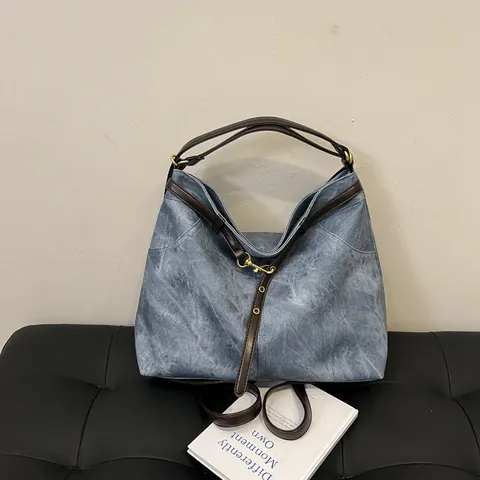Vintage PU Leder Damen Einkaufstasche Große Kapazität Retro Wasch Textur Multifunktionale Schultertasche Rucksack Handtasche