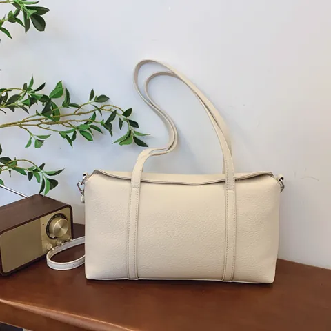 Borsa Tote in Pelle PU a Grana Grossa per Donna Borsa a Spalla Minimalista da Pendolare Con Tracolla Regolabile