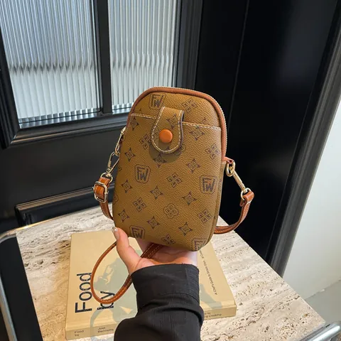 Borsa per Cellulare con Lettere Monogramma Vintage per Donna Mini Borsa a Tracolla in Pelle Sintetica con Tracolla Regolabile