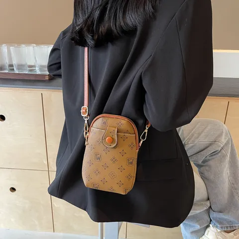 Borsa per Cellulare con Lettere Monogramma Vintage per Donna Mini Borsa a Tracolla in Pelle Sintetica con Tracolla Regolabile