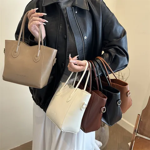 Luxus PU-Leder Eimertasche Für Damen Mode Geprägte Handtasche Vielseitige Umhängetasche Für Den Täglichen Weg Zur Arbeit
