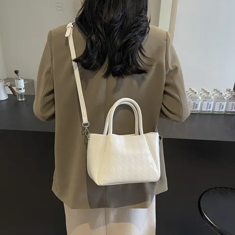 Damen Mode Gesteppte Bucket Bag Aus PU-Leder Rautenmuster Handtasche Umhängetasche Tote Schultertasche Für Den Alltag