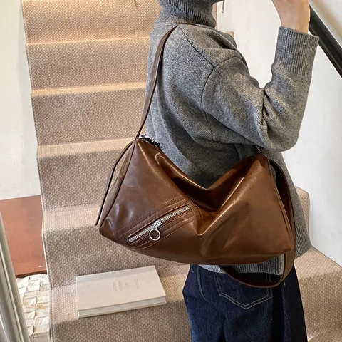 Vintage Große Kapazität PU Leder Tote Tasche Für Damen Mode Urban Schlicht Schultertasche Für Pendeln Schule Arbeit Handtasche