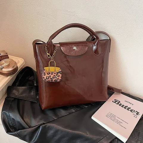 Retro PU Leren Tote Bag Met Flapsluiting Luipaardprint Mini Tas Hanger Veelzijdige Crossbody Schoudertas Handtas
