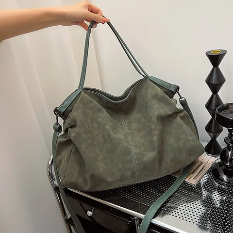 Borsa Tote di Grande Capacità per Donna Autunno Inverno Minimalista Borsa a Tracolla Borsa da Pendolare in Pelle PU Hobo Bag