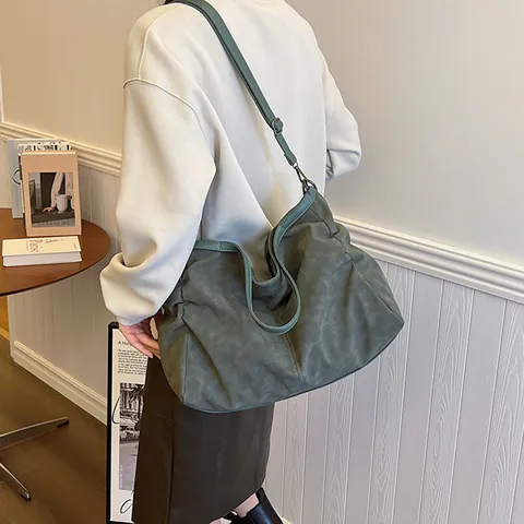 Borsa Tote di Grande Capacità per Donna Autunno Inverno Minimalista Borsa a Tracolla Borsa da Pendolare in Pelle PU Hobo Bag