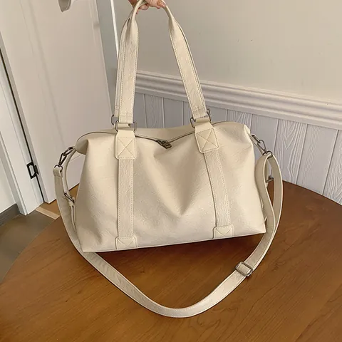 Damen Große Kapazität PU Leder Tote Bag Europäisch Vintage Minimalistisch Handgehalten Schultertasche Reisetasche Für Den Alltag