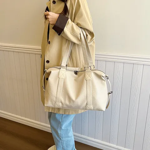 Damen Große Kapazität PU Leder Tote Bag Europäisch Vintage Minimalistisch Handgehalten Schultertasche Reisetasche Für Den Alltag