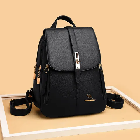 Mochila Para Mujer Patrón Lichi Cuero PU Gran Capacidad Bloqueo Antirrobo Viaje Moda Casual Para Damas