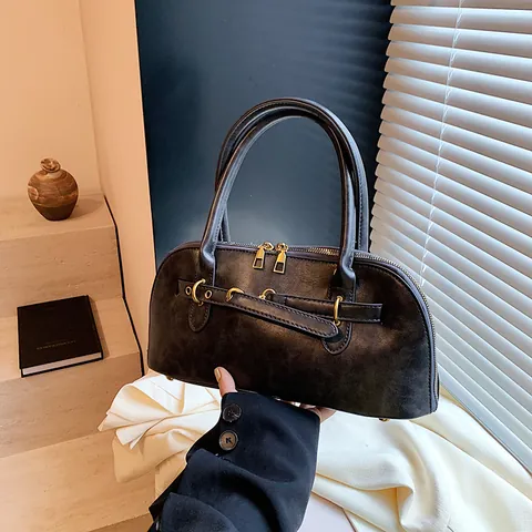 Borsa a Spalla Sottobraccio in Pelle PU Vintage per Donna Borsa a Mano a Conchiglia Retro con Ciondolo da Baseball Moda