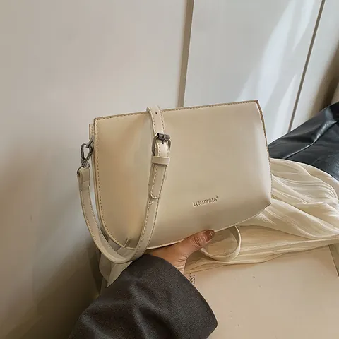 Stedelijke Minimalistische Dames PU-leren Crossbody Tas Kleine Vierkante Accordeon Schoudertas Letterprint Verstelbaar