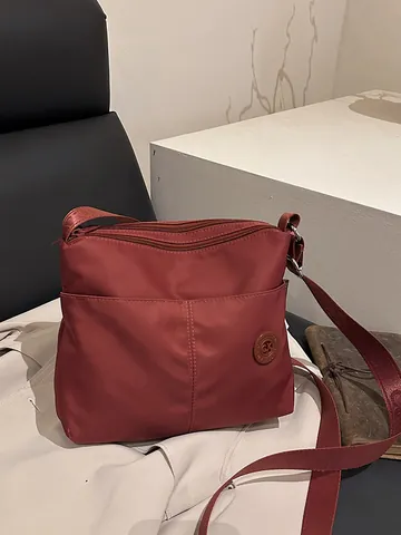 Bolso Bandolera Casual de Nailon Oxford para Mujer Ligero con Múltiples Bolsillos y Correa Ancha de Letras Bolso Tote de Moda