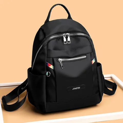Mochila Casual de Tela Oxford para Mujer Gran Capacidad Impermeable Nailon Bolsa de Viaje Escolar Con Correa Arcoíris de Moda