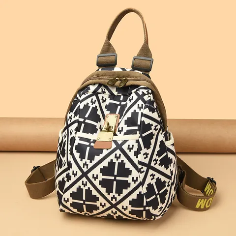 Zaino da Donna in Nylon alla Moda Grande Capacità Borsa da Viaggio Impermeabile Multi-Tasca Leggera Casual Pendolarismo Urbano Daypack