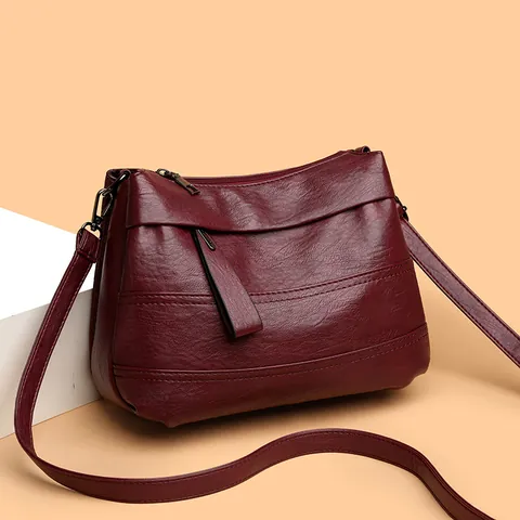 Damen Vintage PU Leder Schultertasche Große Kapazität Litschi Muster Umhängetasche Für Pendeln Täglich Casual Mommy Handtasche
