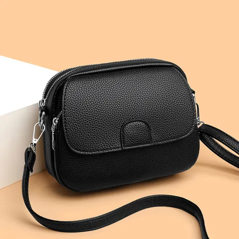 Women Lychee Pattern PU Leather Crossbody Bag Fashion Flap Small Shoulder Bag Casual Camera Bag Purse For Everyday Commute