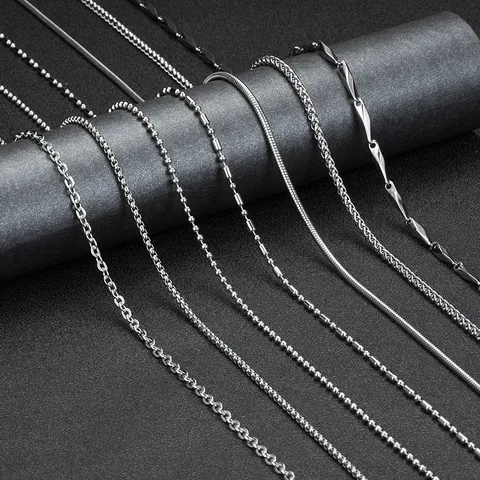 Titanstahl Kette Halskette Edelstahl Schlange Weizen Box Kugel Gliederketten Für Herren Damen Punk Schmuck Zubehör