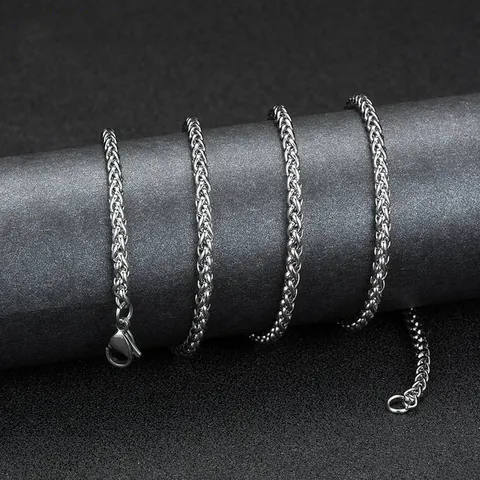 Titanstahl Kette Halskette Edelstahl Schlange Weizen Box Kugel Gliederketten Für Herren Damen Punk Schmuck Zubehör