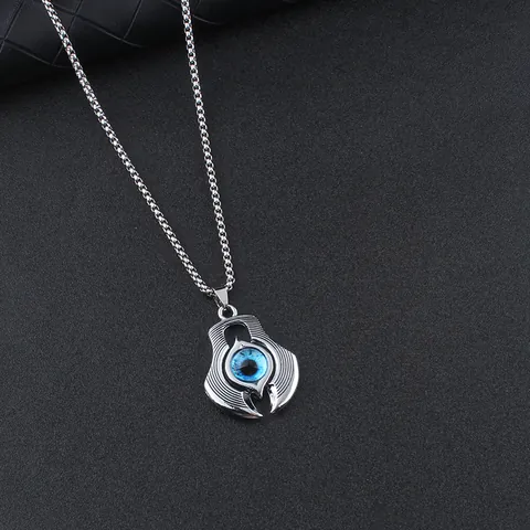 Teufelsauge Anhänger Halskette Für Herren Gotisch Punk Hip Hop Schmuck Edelstahl Boxkette Legierung Realistischer Augapfel Charme Geschenk