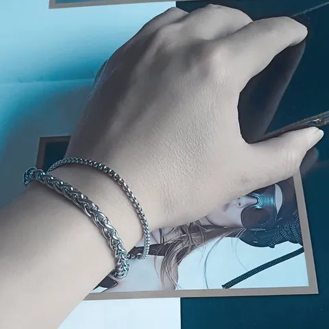Doppellagiges Edelstahl Armband Weizen Box Kette Für Herren Damen Hip Hop Minimalistischer Nicht Verblassender Schmuck Geschenk