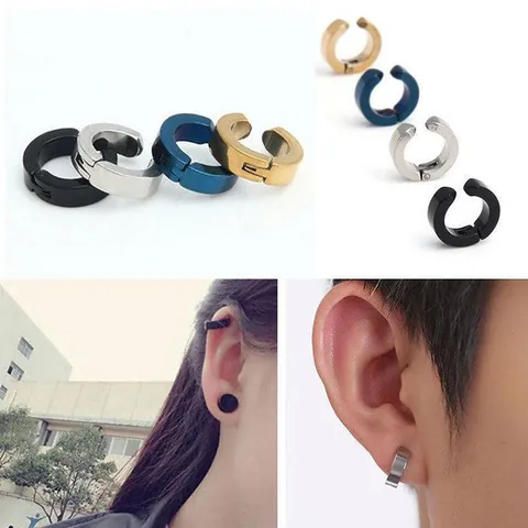 Boucles d'Oreilles à Clips Minimalistes en Acier Inoxydable Sans Perçage Helix Cartilage Hoop Pour Femmes Hommes Bijoux Géométriques