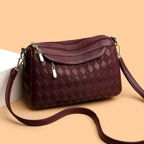 Damen Gesteppte Diamant PU Leder Umhängetasche Gold Hardware Multi Fach Kleine Quadratische Schultertasche Für Tägliche Mode