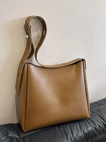 Women Retro PU Leather Large Capacity Tote Bag Set With Adjustable Wide Strap Minimalist Crossbody Shoulder Bag For Daily