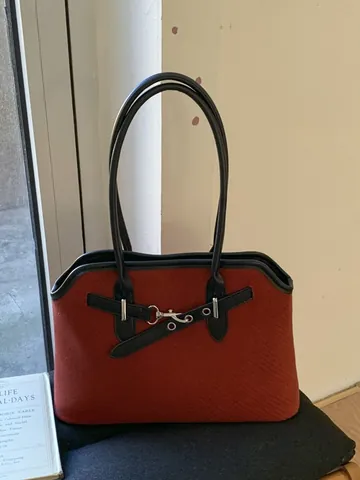 Bolso de Tela de Lana Minimalista para Mujer Bolso de Hombro Vintage con Empalme de Cuero PU Bolso de Mano Informal para Viajar de Gran Capacidad