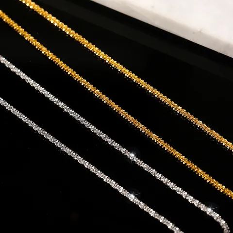 Collana Scintillante Gipsofila in Acciaio Inossidabile Placcato Oro 18K Catena Minimalista Collana Bracciale Cavigliera Gioielli Donna