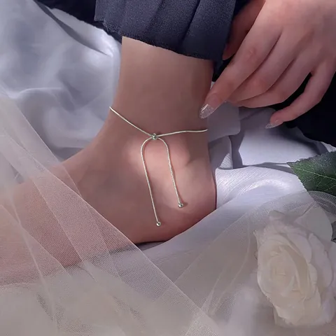 Chaîne en Os de Serpent en Métal Minimaliste Bracelet de Cheville Bracelet Collier Réglable Bijoux Or Argent pour Femmes Cadeau Étudiants