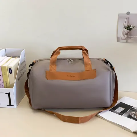 Large Capacity Nylon Travel Bag For Women Men Waterproof Sports Gym Duffle Bag With Dry Wet Separation Lightweight Handbag