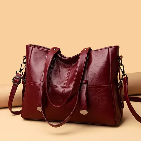 Borsa Tote da Donna in Pelle PU di Grande Capacità E Set di Pochette Borsa a Tracolla Morbida per Ufficio Pendolarismo Moda di Strada
